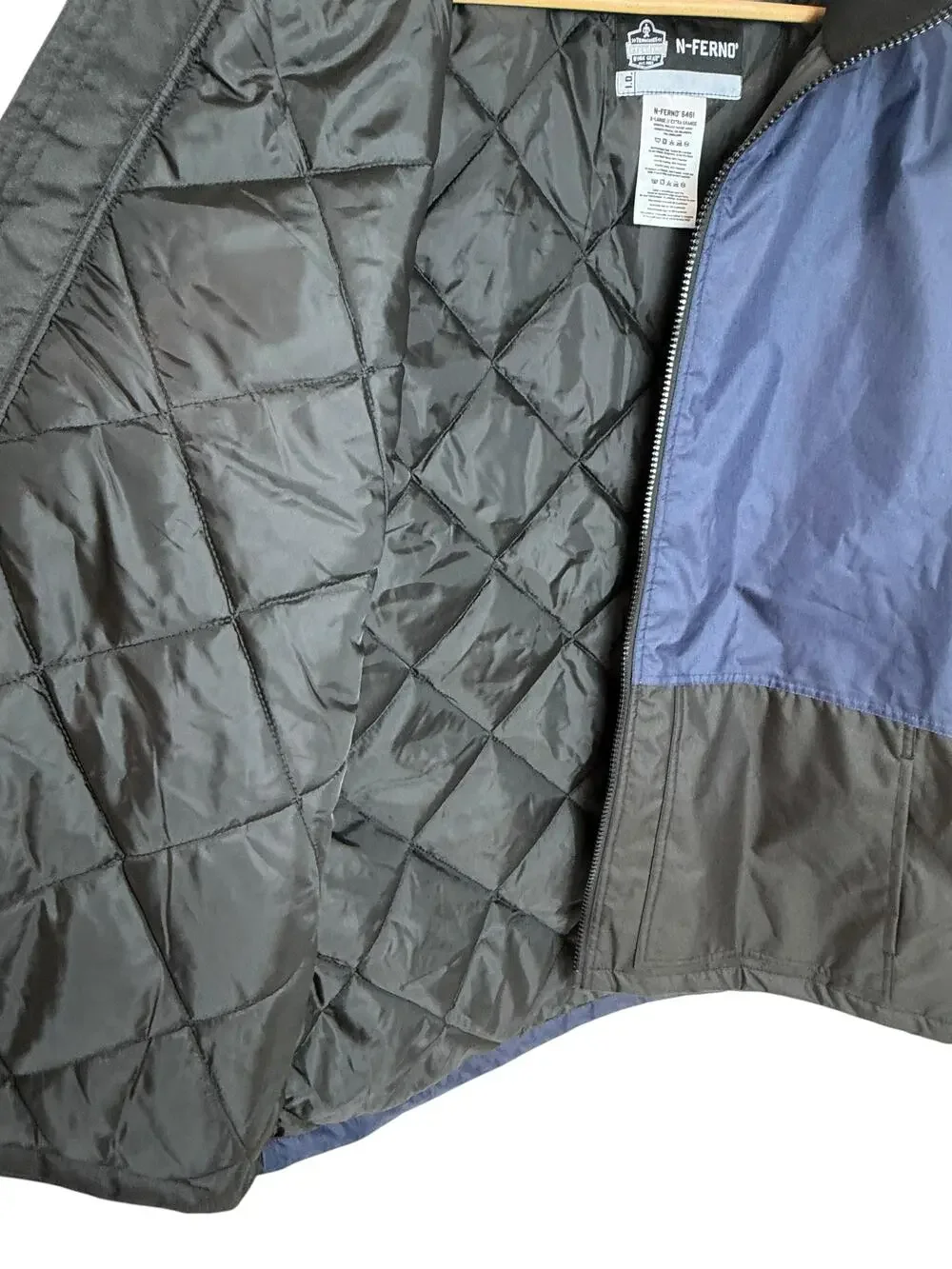 Ergodyne N-Ferno Jacket Mens XL Blue Black Insulated Freezer Hooded Work 6461